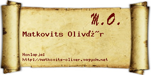 Matkovits Olivér névjegykártya