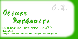 oliver matkovits business card